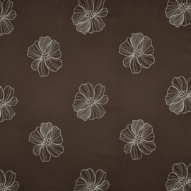 linnen/viscose geborduurde bloemen