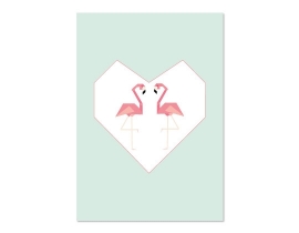 Poster Flamingo Love