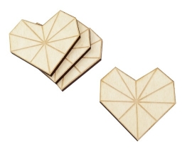Coasters of wood heart shaped