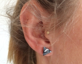Earrings Marble look Triangle