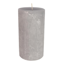 Stumpfe Kerze Silber Grau 10x20 cm