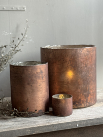 Windlicht Zylinder Braun 16x20 cm -Luksa-
