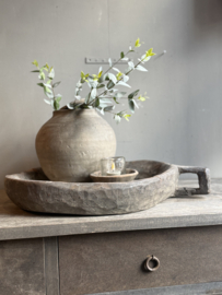 Oude Houten Schaal met Handvat -Aura Peeperkorn-