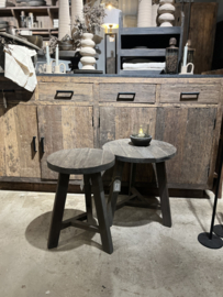 Runder Hocker Altholz 45x50 cm -Driftwood-