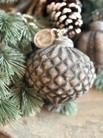 Weihnachtskugel Wabenförmig Zwiebelform Camel Samt 10 cm -Luksa-