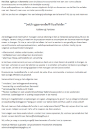 Vacature ''Leidinggevende/Filiaalleider''