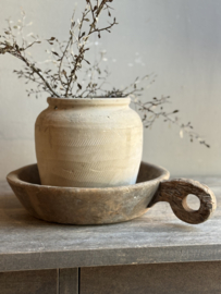 Oude Houten Schaal met Handvat