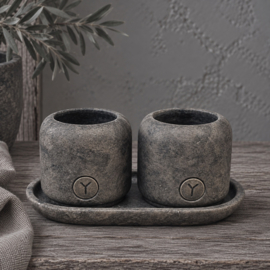 Schälchen mit 2 Töpfchen Majestic Brown -Brynxz Collections-