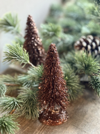 Kerstboompje Bruin Glitter