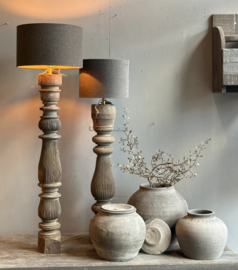 Alte Holzbalusterlampe -Aura Peeperkorn-