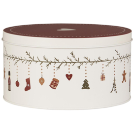 Cake tin w/garland My Nostalgic Christmas round