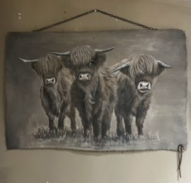 Wanddoek 70x100 cm Hooglanders