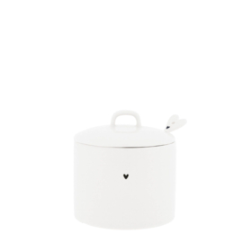 Suikerpotje Wit met Zwart Hartje -Bastion Collections-