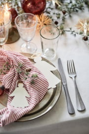 Napkin double weaving red/white stripes