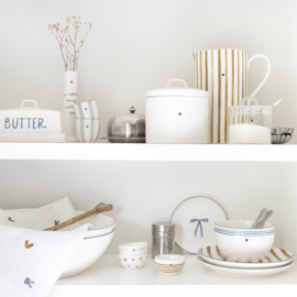 Theedoek Wit met Bruine Tekst CIAO 50x70 cm -Bastion Collections-