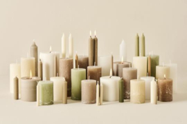 12 Kaarsjes Linnen Nordic 10cm