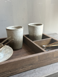 Serveer Tray 2-vaks Oud Hout