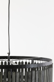 Hanglamp Ø60x43 cm hout mat zwart