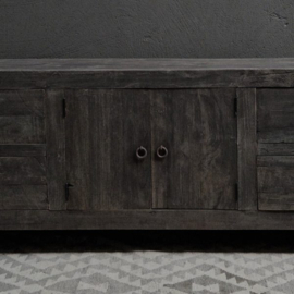 Houten TV-meubel 2-deurs, 4-lades ''Antique Grey''