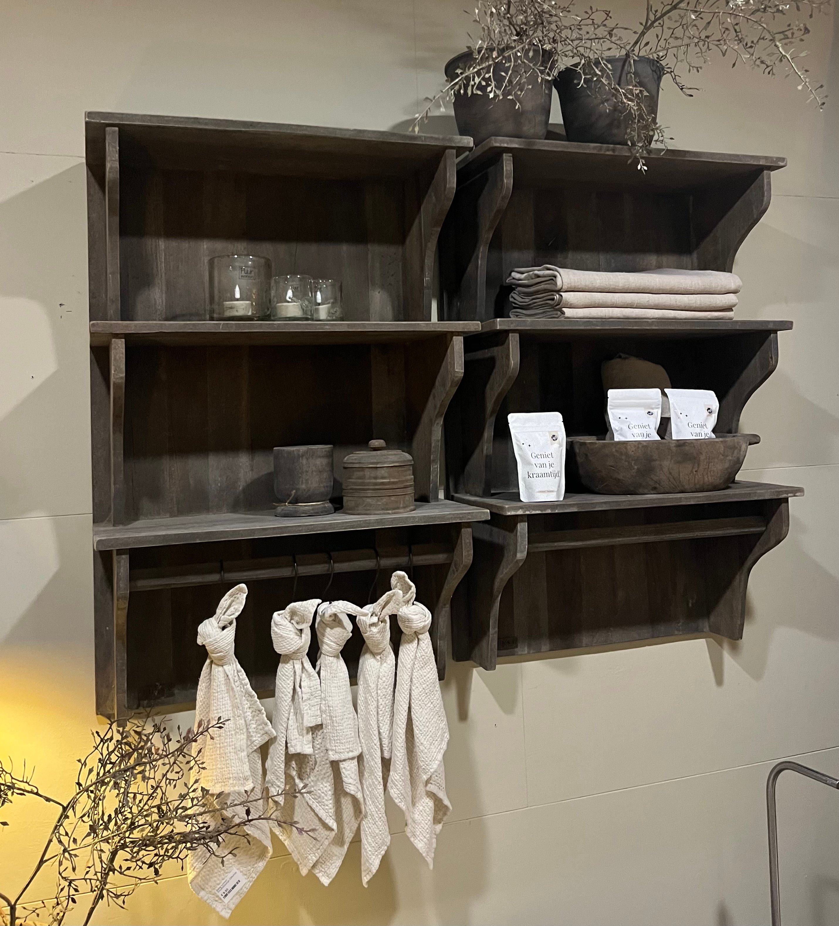 Houten Kapstok -Antique Grey-
