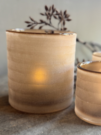 Windlicht Beige/Brown 15x16 cm -PTMD-