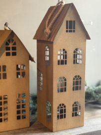 Metalen Huis Roest Bruin Large