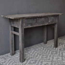 Houten Sidetable 3-lades ''Antique Grey''