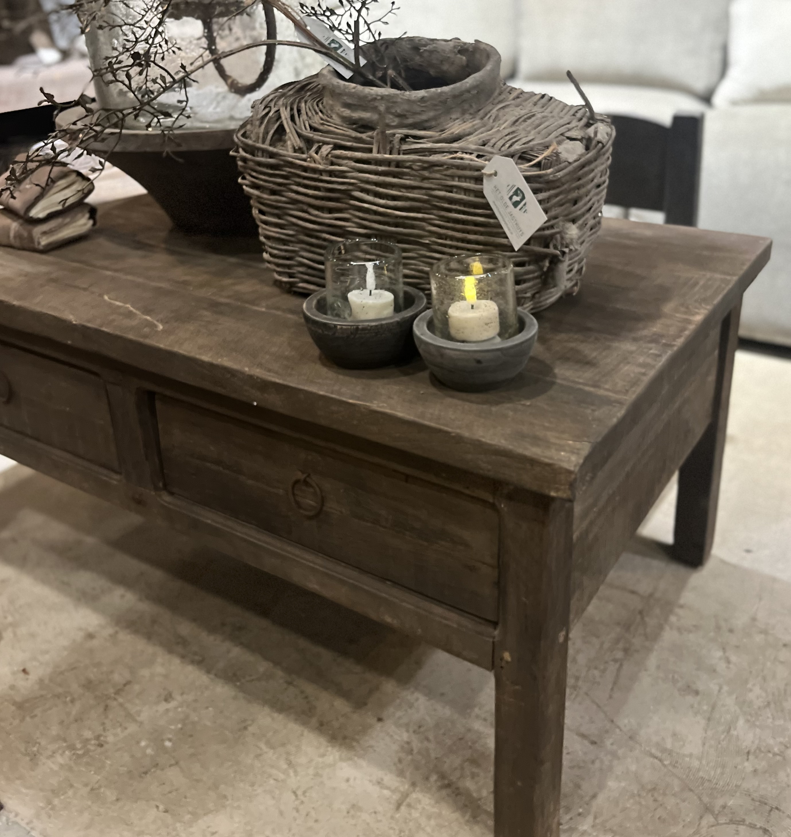 Salontafel Britt met 2-lades 100x60 cm ''Driftwood''
