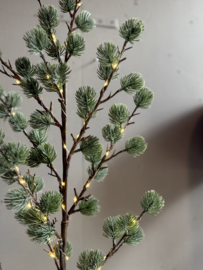 Zijde Kerstboom Pinus met Led Lampjes 102 cm