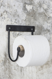 Toilettenpapierhalter schwarz mit Holz