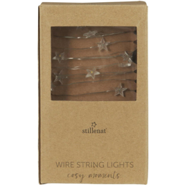 Wire string lights w/50 stars f/indoor w/timer 6/18