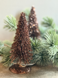 Kerstboompje Bruin Glitter