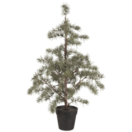 Artificial cedar w/plastic pot