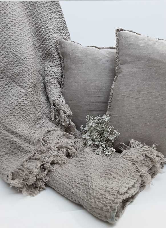 Naturel Linnen Wafel Sprei/Plaid 200x250 cm
