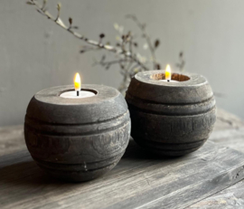 Houten Waxinehouder Buru stripe | Island Collection