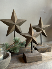 Houten Ster op Voet Small