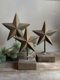 Houten Ster op Voet Medium