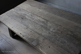 Salontafel Oud Hout ''Rough'' Kloosterpoot 140x80 cm