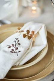 Napkin Tradition branch w/cones butter cream