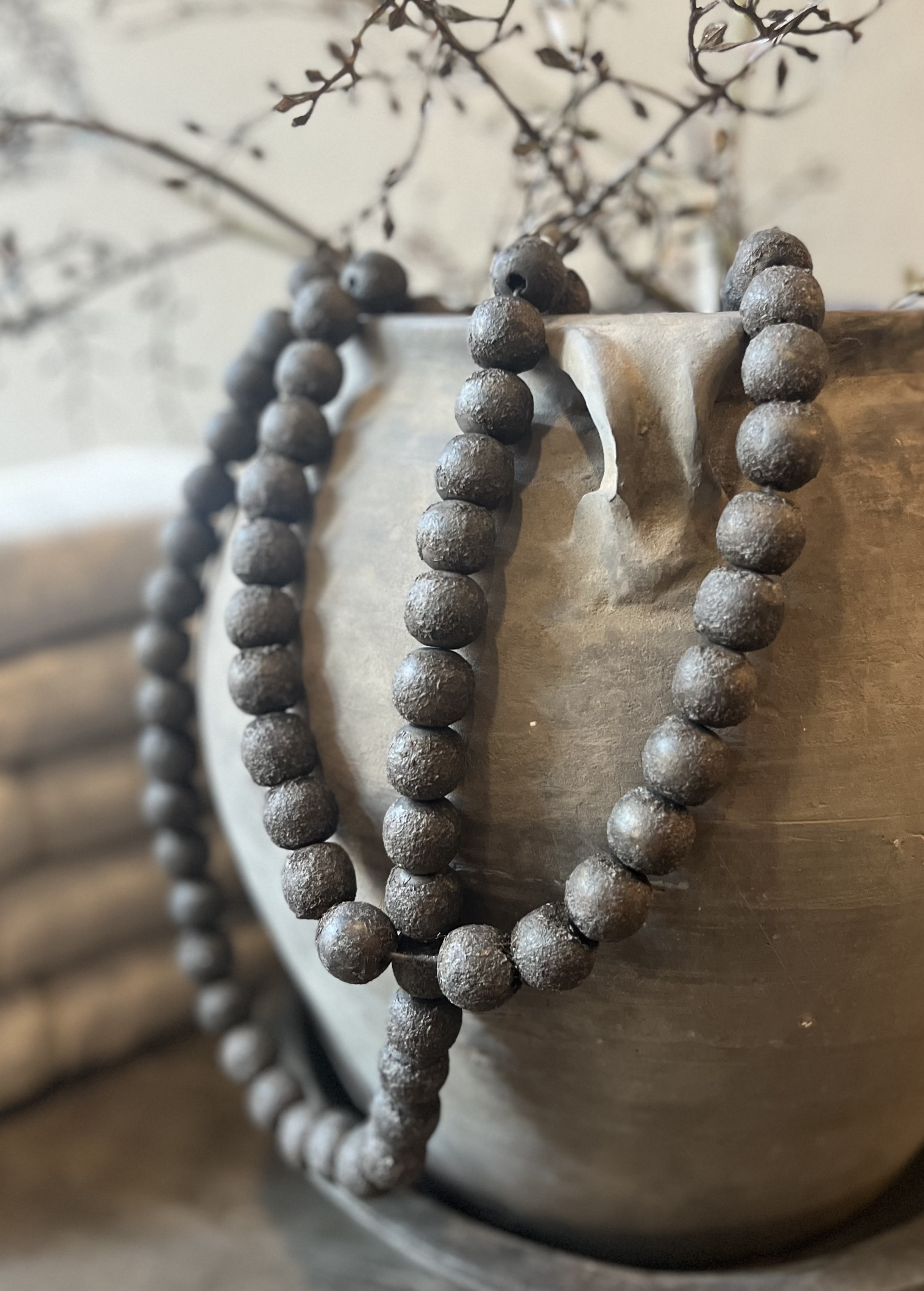 Kralenketting Donkergrijs Large