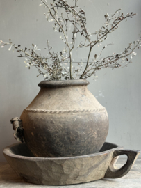 Oude Houten Schaal met Handvat -Aura Peeperkorn-