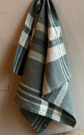 Theedoek Ruit Blauw/Grijs