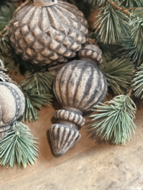 Kerstbal Tweelaags Eikennoot Camel Velvet -Luksa-