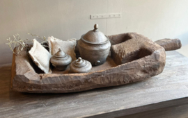 Oude Houten Bak met Handvat