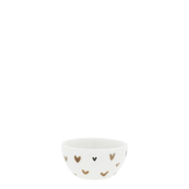 Schaaltje Wit met Bruine Hartjes Small -Bastion Collections-