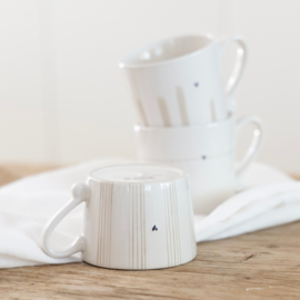 Small mug with handle natural stripes -Bastion Collections-
