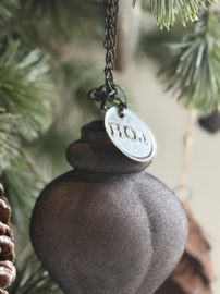 Kerst Ornament Antraciet Velvet Druppel