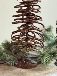 Kerstboompje Bruin Glitter Medium