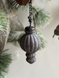 Weihnachtsornament Antrazit Samt