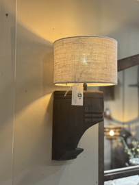 Wandlamp Houten Ornament (inclusief kap)